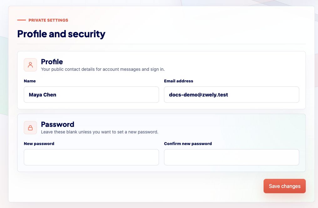 Cropped screenshot of the account profile settings form.