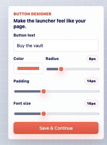 Cropped screenshot of the checkout button style controls.