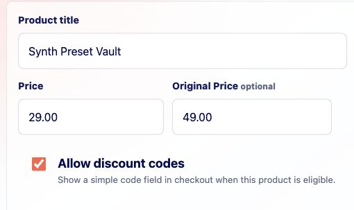 Cropped screenshot of the product basics form.