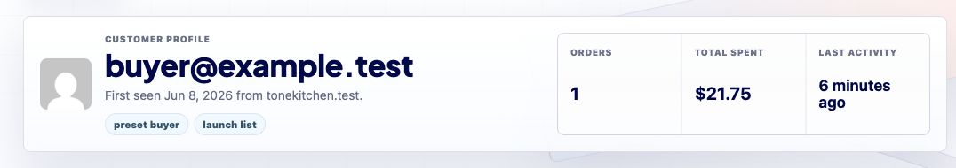 Cropped screenshot of a customer profile panel.