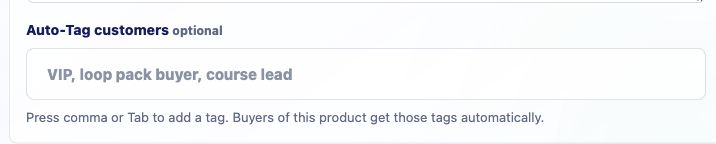 Cropped screenshot of product tag controls.