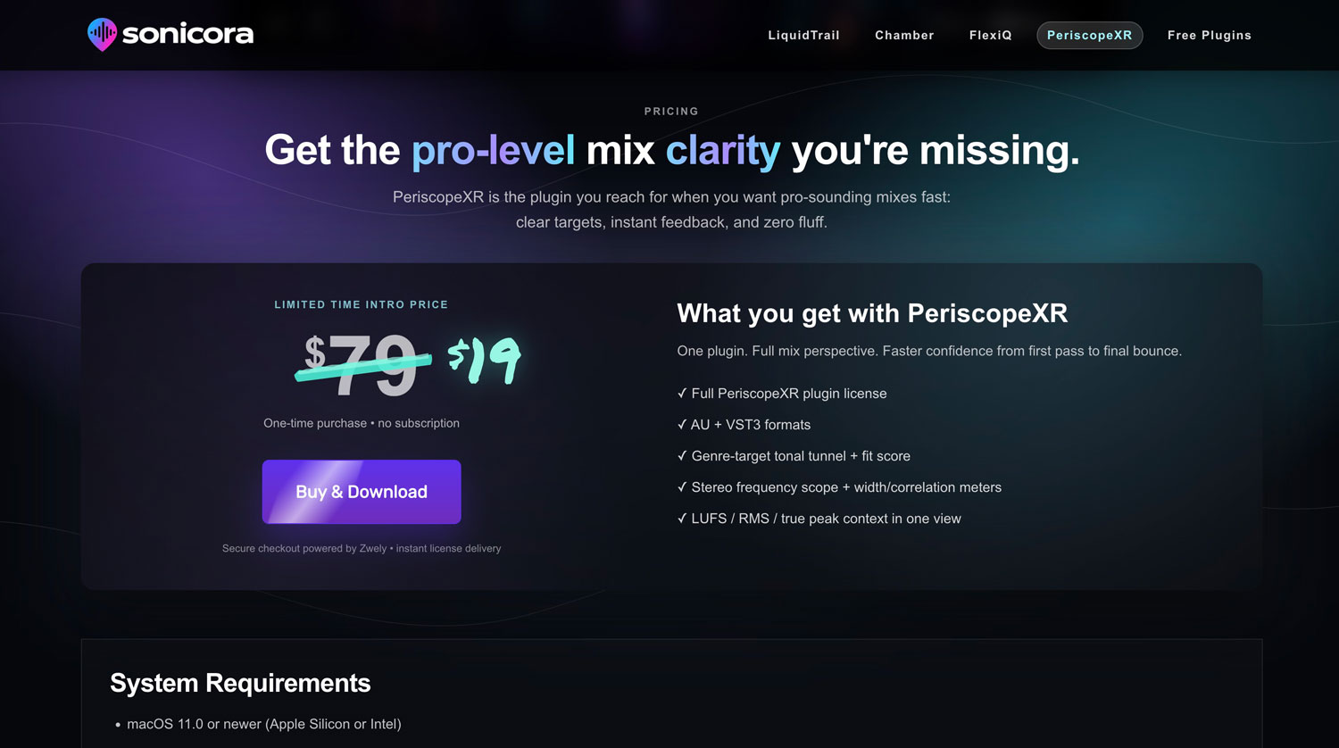 Periscope XR product page from Sonicora